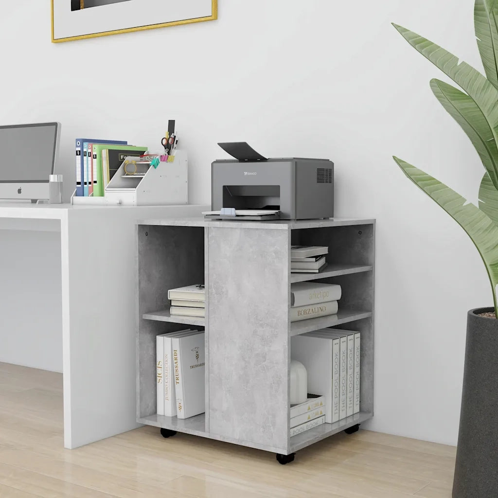 Mobiletto con Ruote Grigio Cemento 60x53x72cm Legno Multistratocod mxl 104417