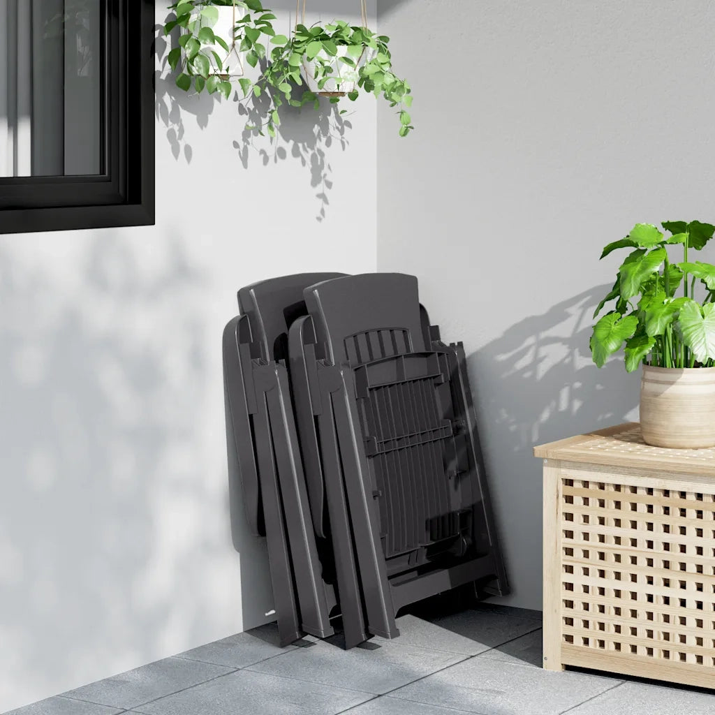 Sedie Reclinabili da Giardino 2 pz | Sedie da Esterno Antracite in PP