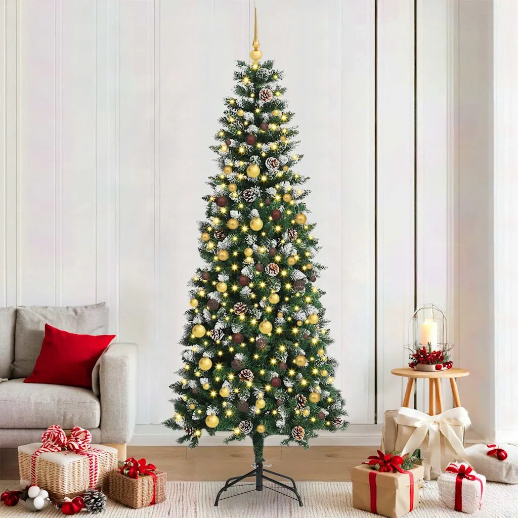 Albero di Natale artificiale con 300 LED Verde 210 cm 3395829