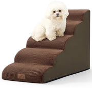 Scivolo per cani per piccoli cani, Scivolo per cani per divano, Realizzato con materiale di alta qualità, Scivolo per cani, Scivolo per cani con copertura lavabile e pavimento antiscivolo (Marrone, 5 gradini (40 x 84 x 57 cm), 5)
