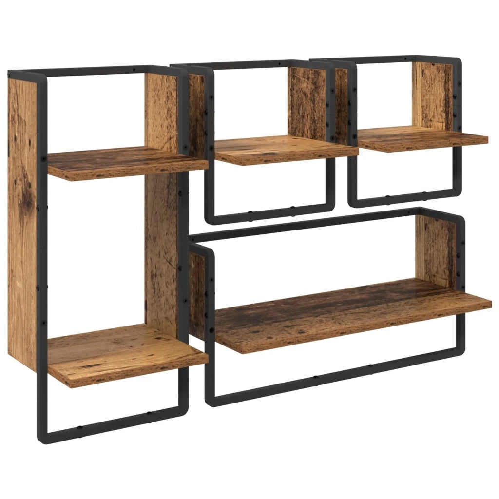 Set mensole da parete 4 pcs Legno vecchio 65 x 25 x 30 cm 882844