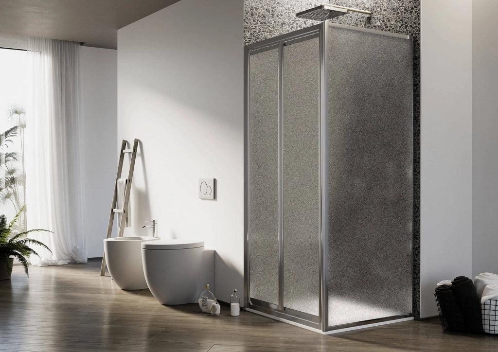 Box Doccia Angolare 70x80 cm 2 Ante Battenti in Cristallo Opaco 4-6mm H185 Fosterberg Skagen Duo
