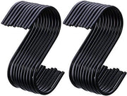 Set di S-haak da 20 - Nero - Sostenibile - Resistente alla Ruggine - Per Cucina/Bagno - Ideale per l'Appeso