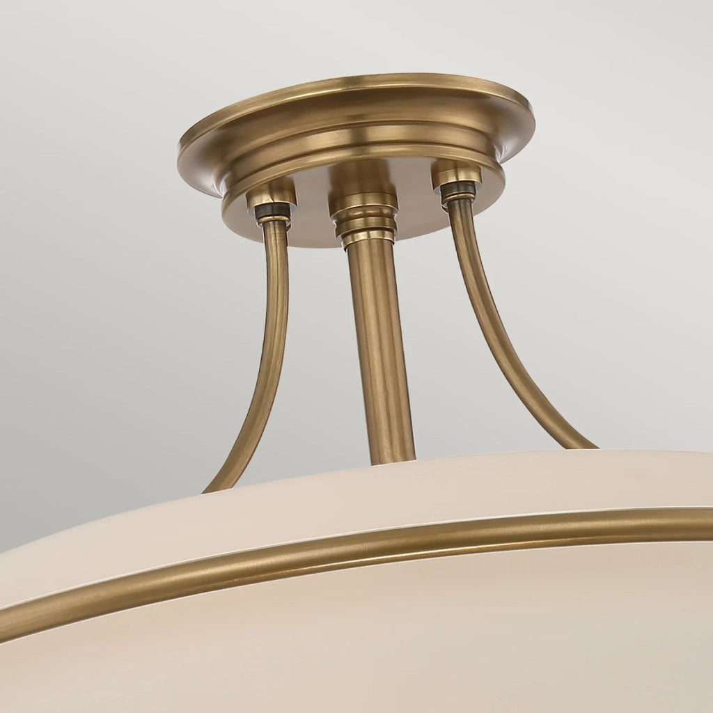 Lampada A Soffitto Contemporanea Griffin Metallo Ottone Anticato 4 Luci E27