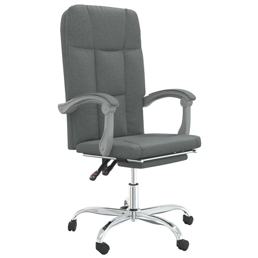 Sedia da Ufficio Reclinabile Grigio Scuro in Tessuto 349638