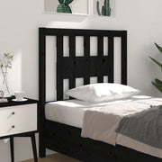 Testiera per Letto-Testata-Testiera Decorativa Nera 96x4x100 cm in Legno Massello di Pino 651979