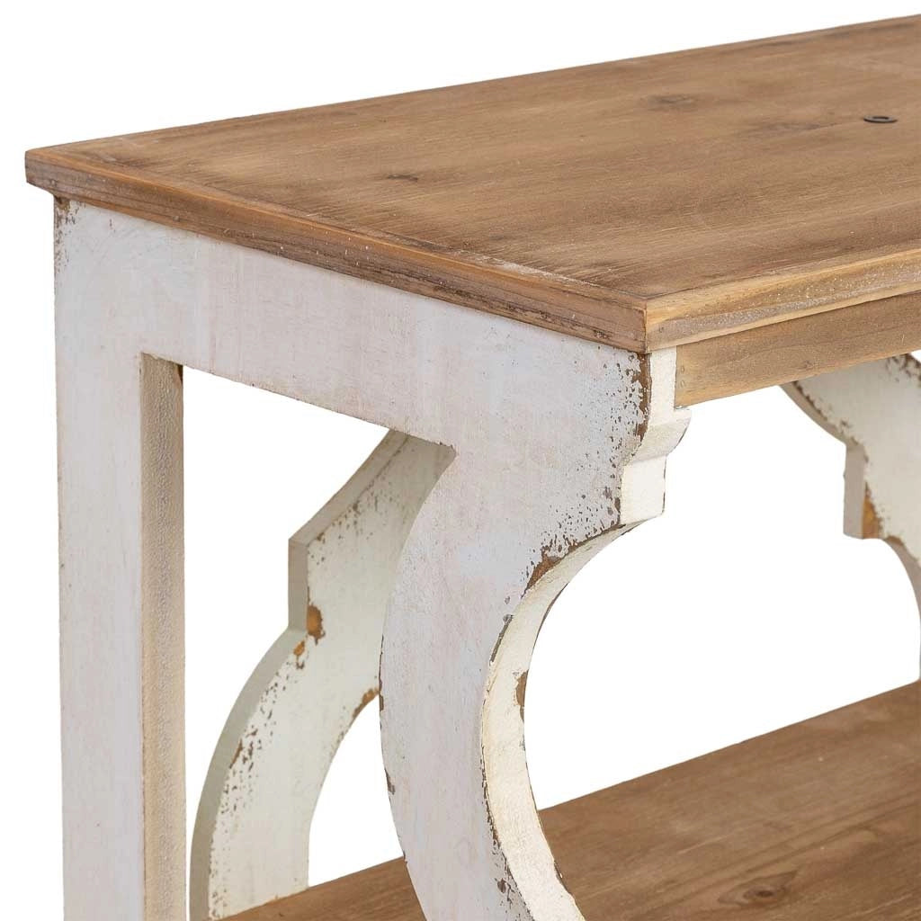 Scaffale in legno marrone e bianco con 3 ripiani 163x42x85h cm