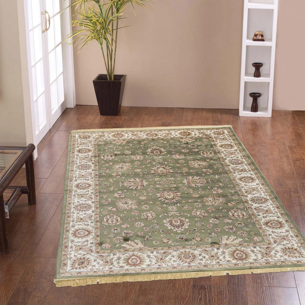 Tappeto RUBINE 492 Ziegler VERDE cm.250x580 disegno classico persiano stile orientale tradizionale. Tappeto salotto, soggiorno, camera da letto, ingresso, corridoio.