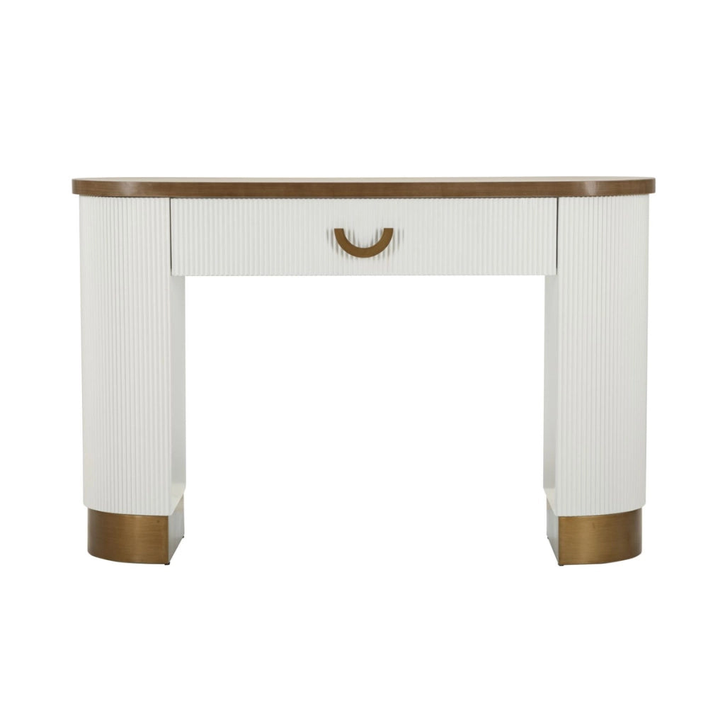 Tavolo Consolle VKH611, Bianco, MDF, 121x40x78 cm