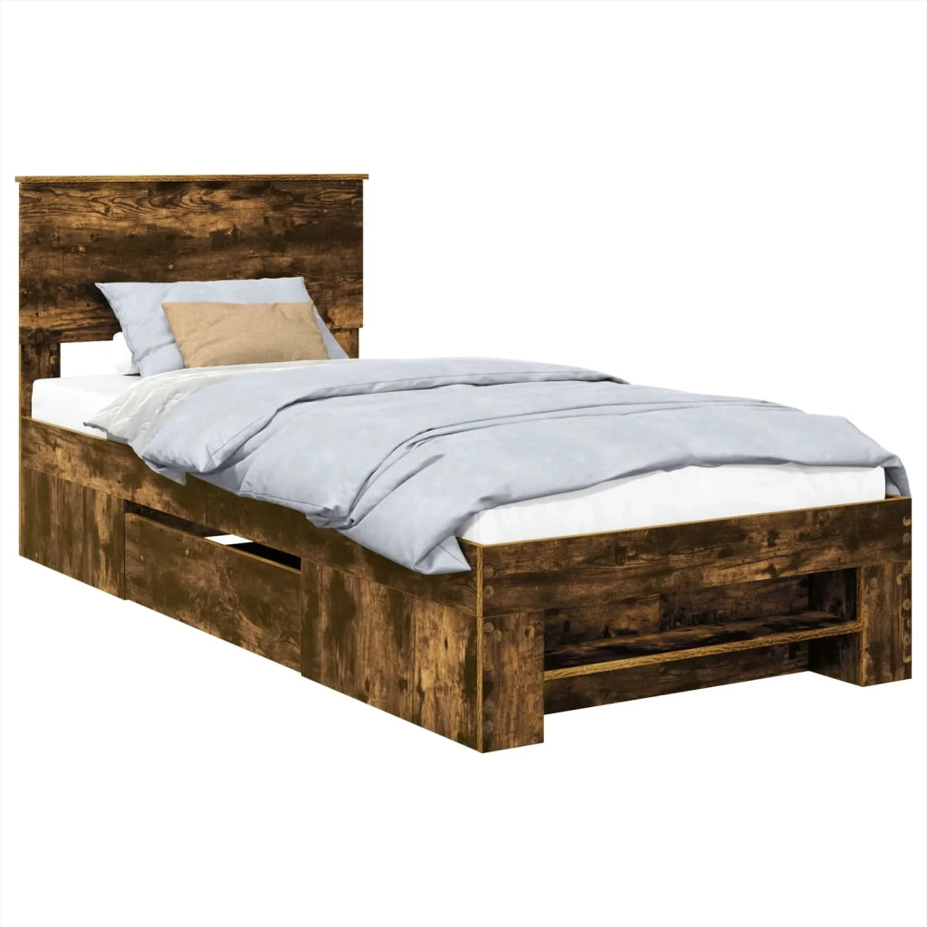 Struttura del letto Rovere fumé 90 x 200 cm Legno multistrato 3408799