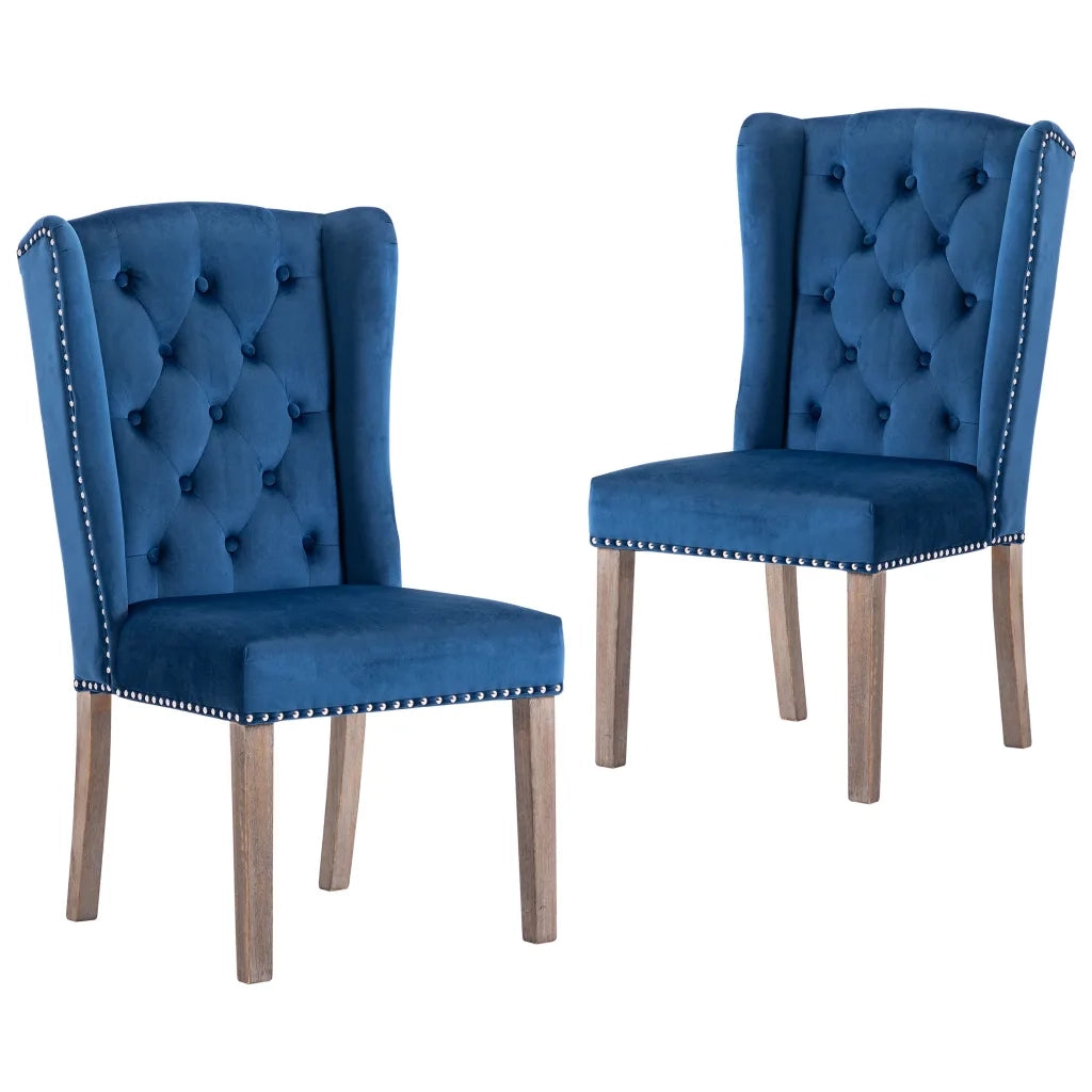 Sedie da Pranzo 2 pz Blu in Velluto cod mxl 29103