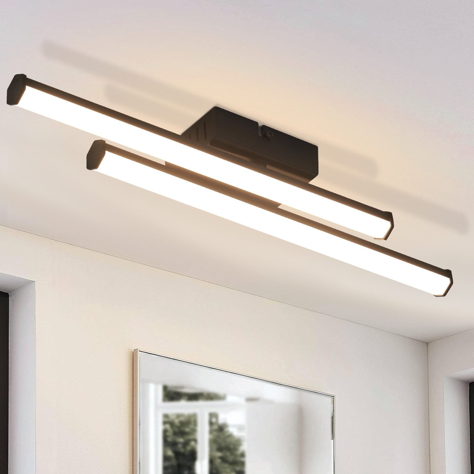 ZMH Lampada da soffitto LED nera moderna 3000K per soggiorno cucina corridoio interni