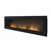 Sololed Caminetto a Bioetanolo Frame 1800 da incasso a parete con vetro incluso biocamino con 3 bruciatori da 1 litro - Nero Opaco