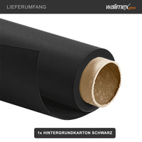 Sfondo fotografico in cartoncino nero 1,35 x 10 m, Backdrop foto antiriflesso e resistente, per studi fotografici