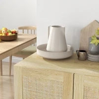 Credenza Design Bohémien a Doppie Ante con 3 Ripiani in Legno, 73 x 41 x 102 cm, Legno Naturale