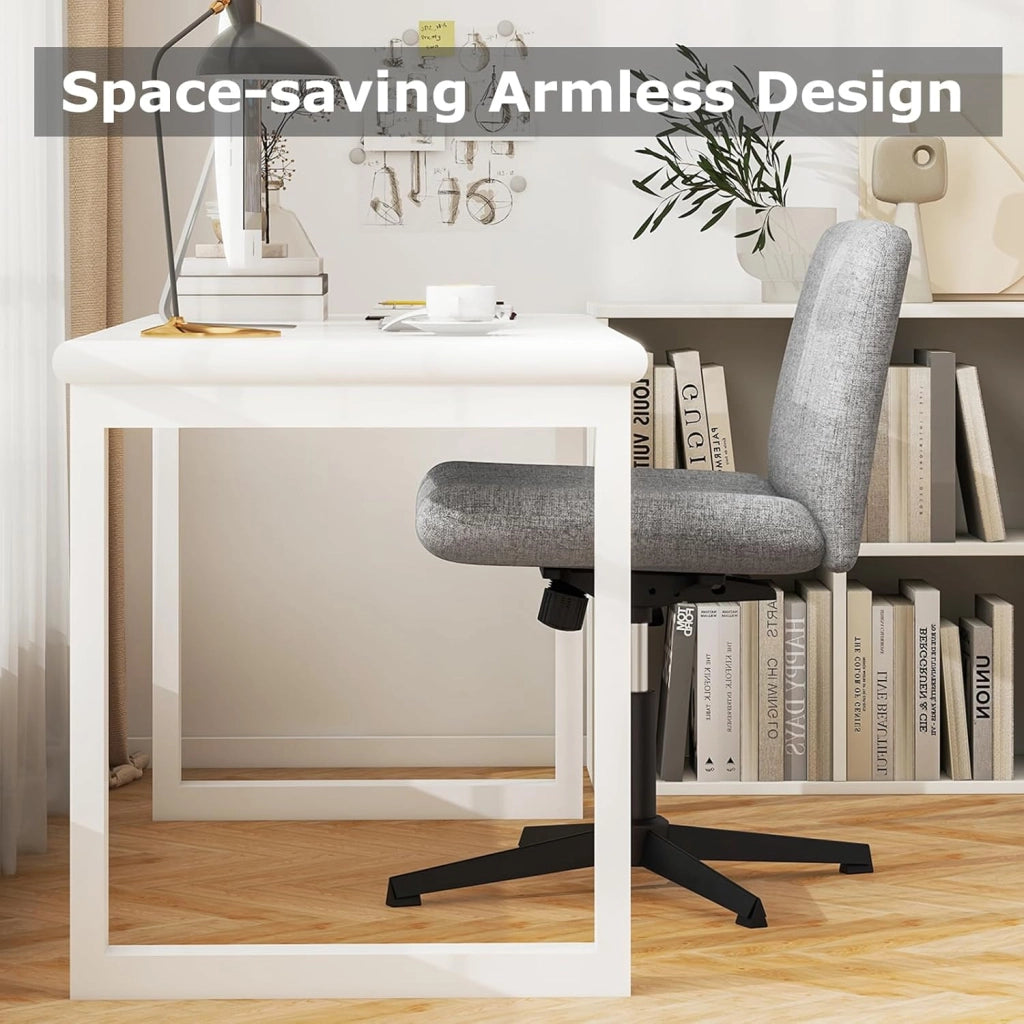 Sedia Ufficio Senza Braccioli, Sedia Ufficio Girevole a 360°, con Ampia Seduta e Oscillazione di 120°, Regolabile in Altezza, per Casa e Ufficio, 71 x 66 cm, 3 Colori