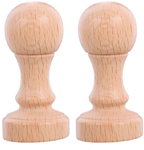 Stempelli in legno con manico rotondo, 2 pezzi per DIY, stempelli per carreggiate e nodi, sigilli vuoti, stampe per sculptura per scrapbooking, cartoline artigianali, diario