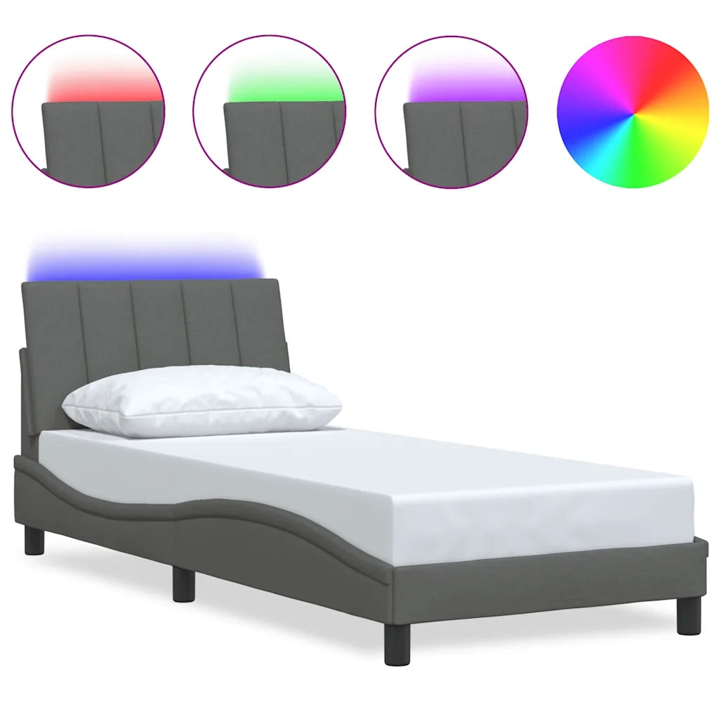 Giroletto senza Materasso Hanko Grigio Scuro 90x190 cm Tessuto