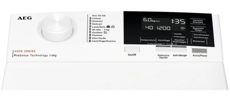 AEG Series 6000 LTR6G26A lavatrice Caricamento dall'alto 6 kg 1151 Giri/min Bianco