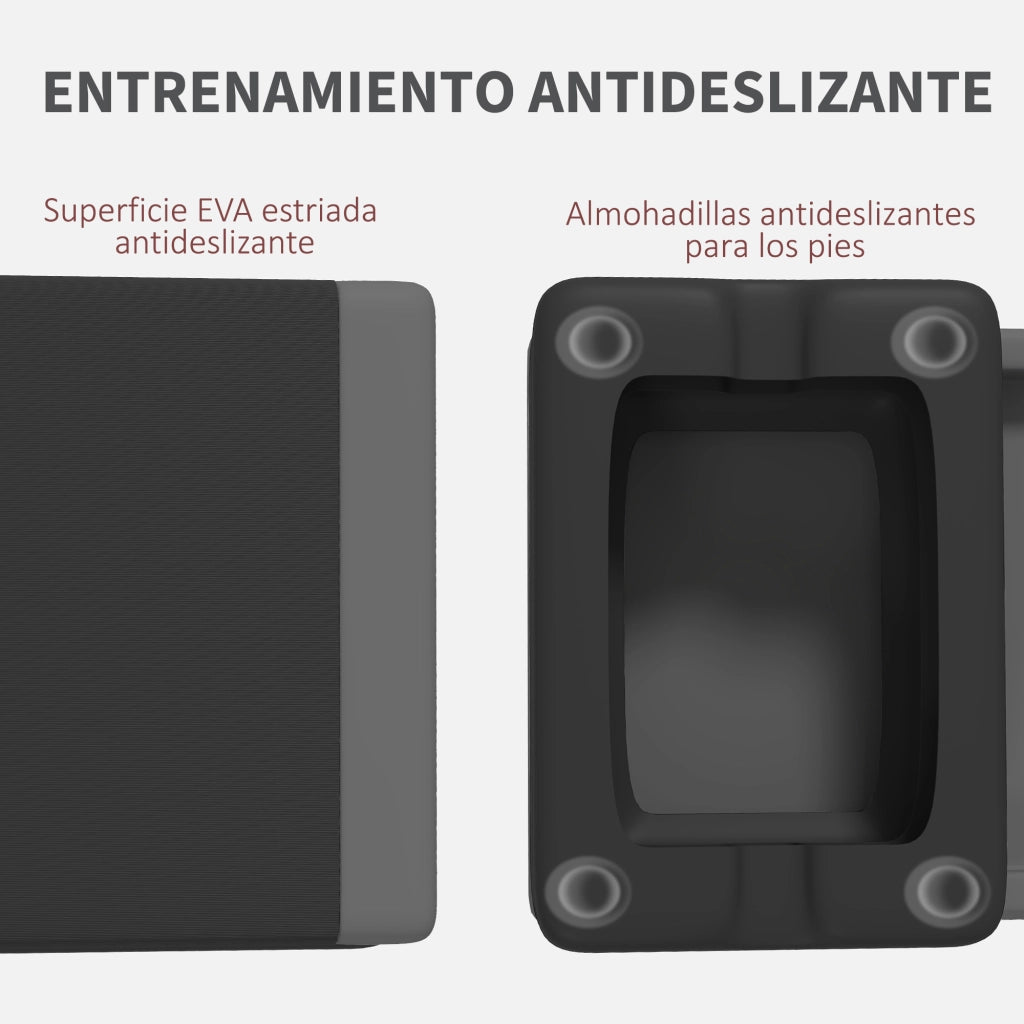 Step Aerobico Fitness ¨C Xylo ¨C Antiscivolo Altezza Regolabile 3 Livelli 77x36x20,5cm Grigio Nero
