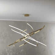Lampadario a Led Moderno Top Light Tornado 88W 5950LM 1163/S100 Oro Brunito