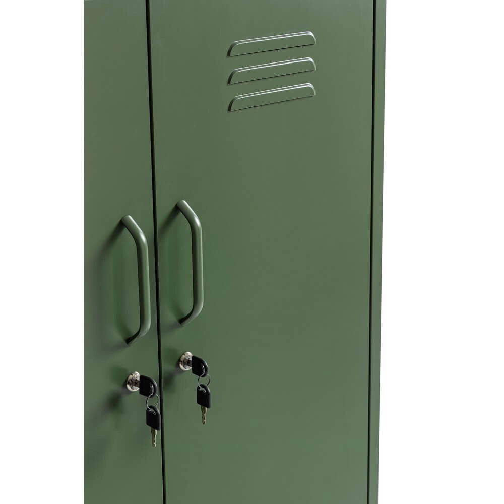 Credenza in Acciaio a 2 Ante Stile Industriale con Ripiani - CLIFTON