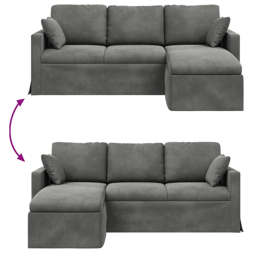 Divano Grigio scuro 198 x 134 x 80 cm Velluto 42024459