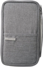Borsa per documenti di viaggio - borsa clutch grigia, impermeabile e stoffa impermeabile, portacarte da viaggio, essenziali per la vacanza, custodia per passaporto - unico modello