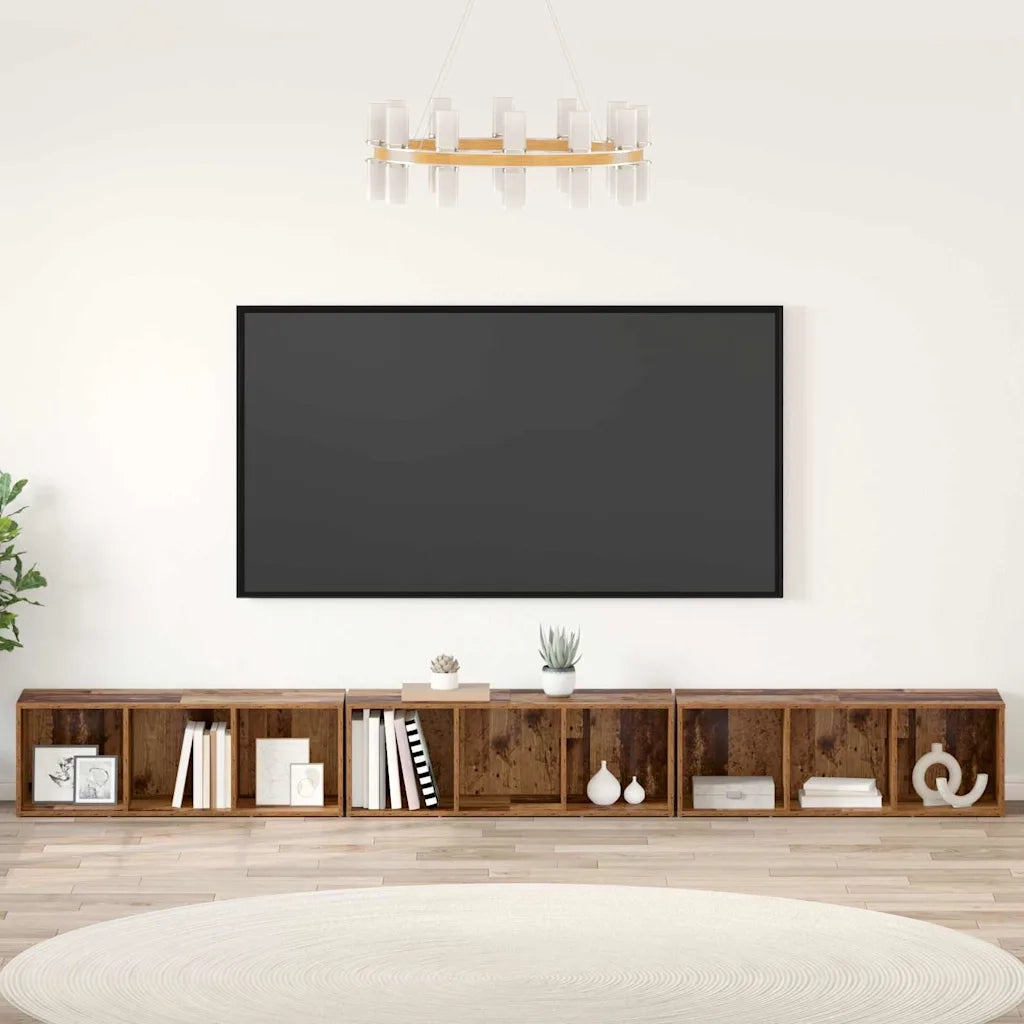 Set mobile TV 3 pcs Legno vecchio 37 x 35 x 107 cm