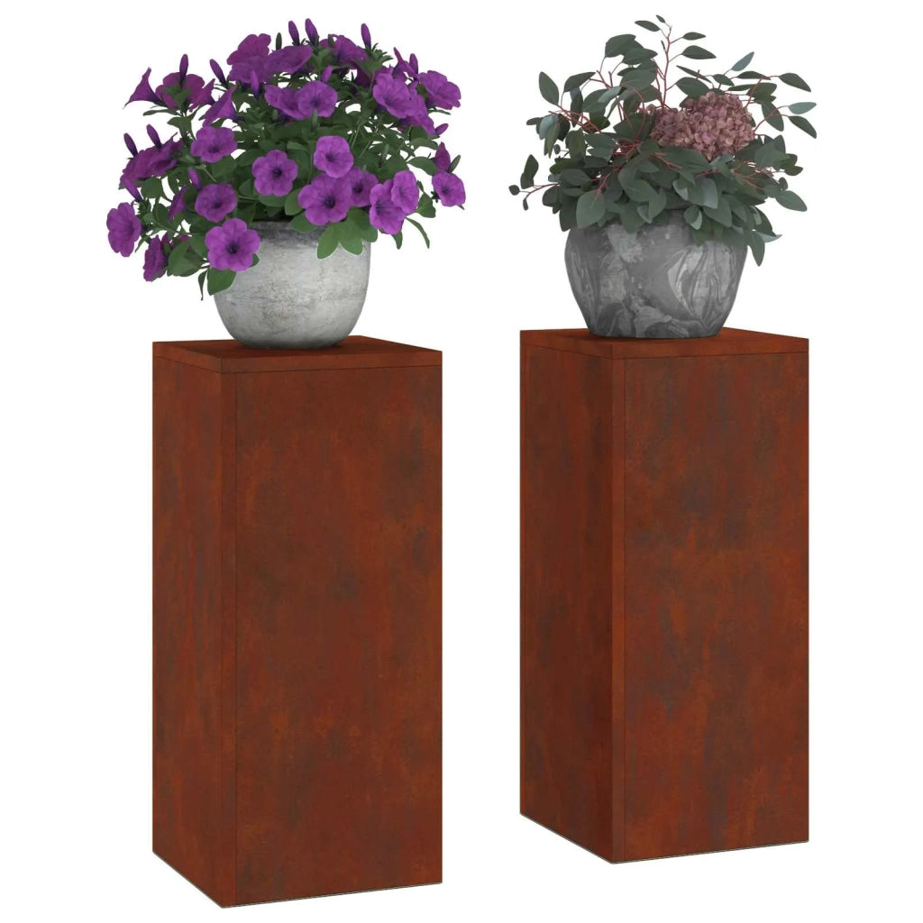 Supporto per piante 2 pcs Ruggine 24 x 24 x 55 cm 865819