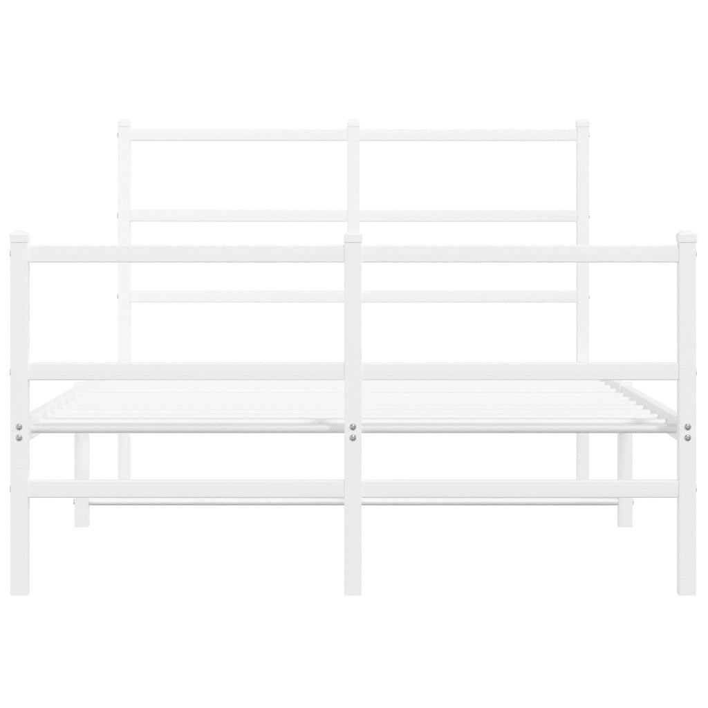 Giroletto con Testiera e Pediera Metallo Bianco 120x200 cm 355430