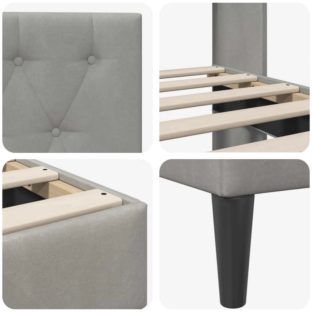 Struttura del letto Grigio Chiaro 90 x 200 cm Velluto 42027637