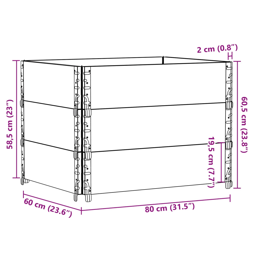 Fioriera da Giardino Marrone 80x60 cm Legno Massello di Pino