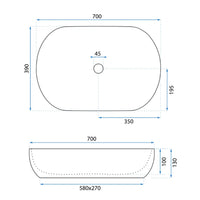 Lavabo Da Appoggio In Ceramica Cleo 71 White-rea