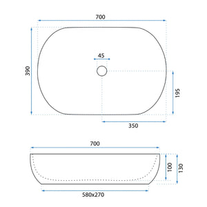 Lavabo Da Appoggio In Ceramica Cleo 71 White-rea