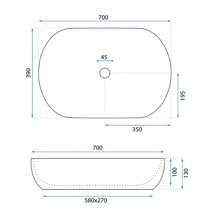 Lavabo Da Appoggio In Ceramica Cleo 71 White-rea