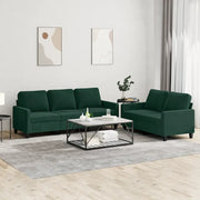 Set di Divani 2 pz con Cuscini Verde scuro in Vellutocod mxl 108568