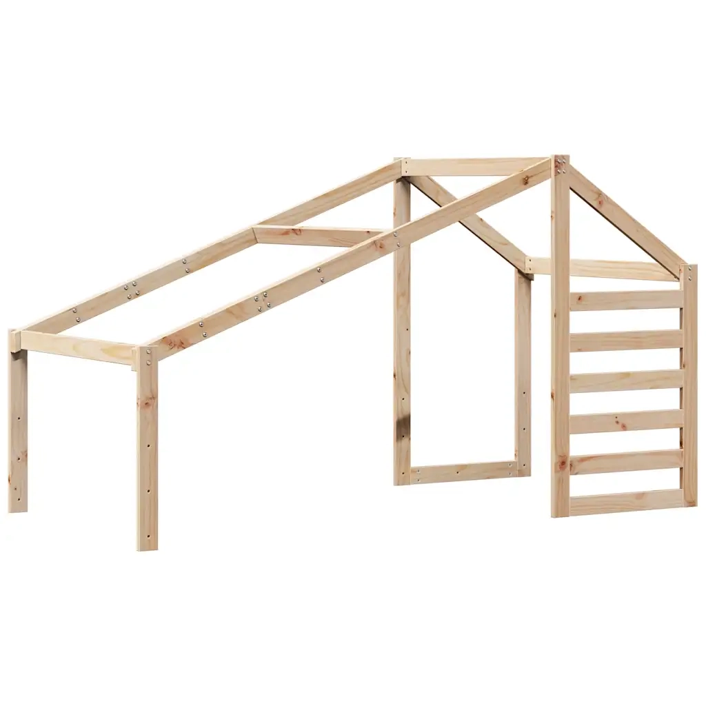 Letto a Soppalco con Tetto 80x200 cm in Legno di Pino 3281974