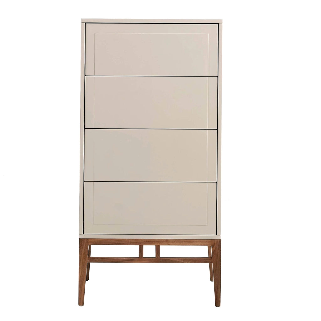 Chiffoniera in legno beige e noce