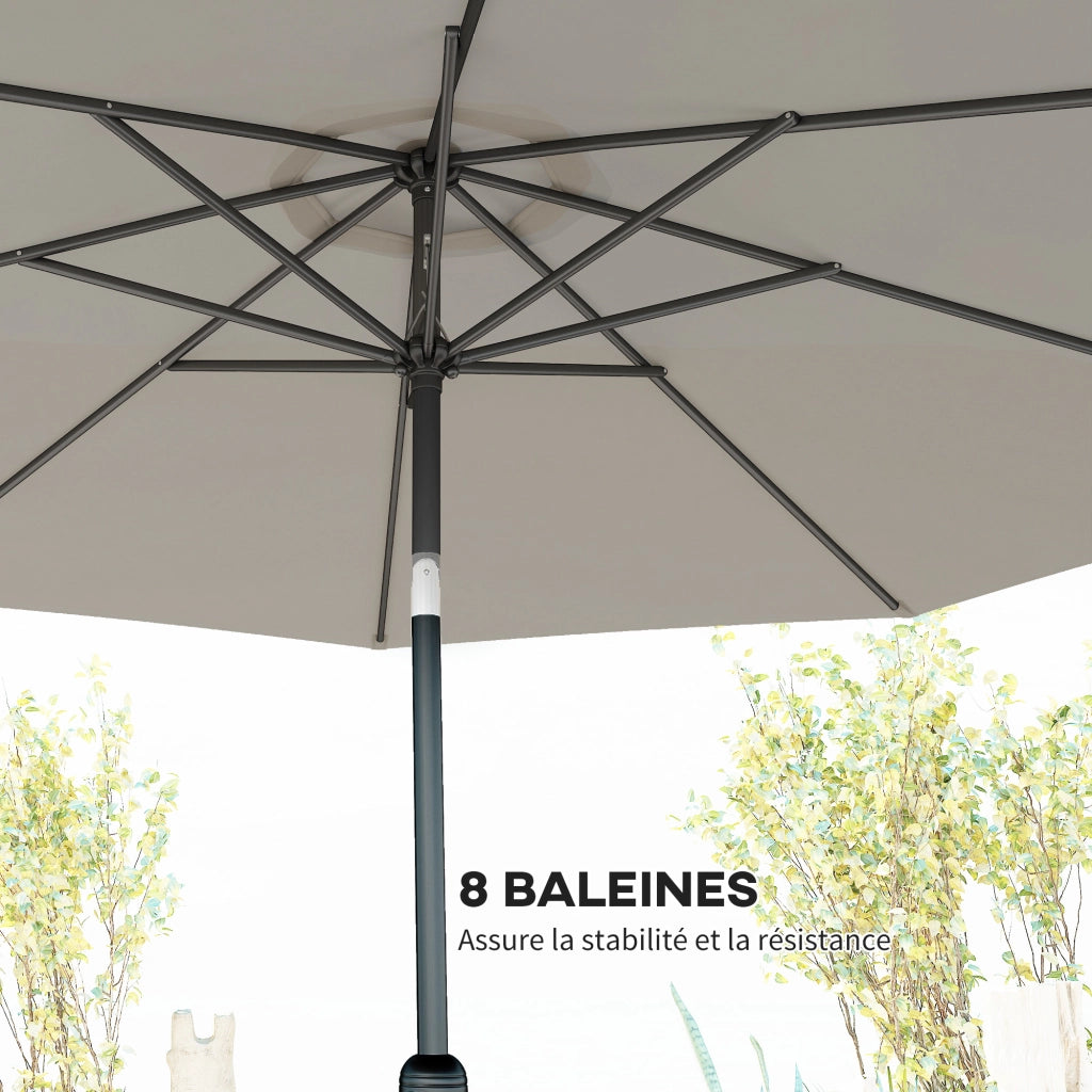 Ombrellone da giardino inclinabile ¨C zephmum ¨C Grigio Chiaro ? 3 m Polyester 180g/m2