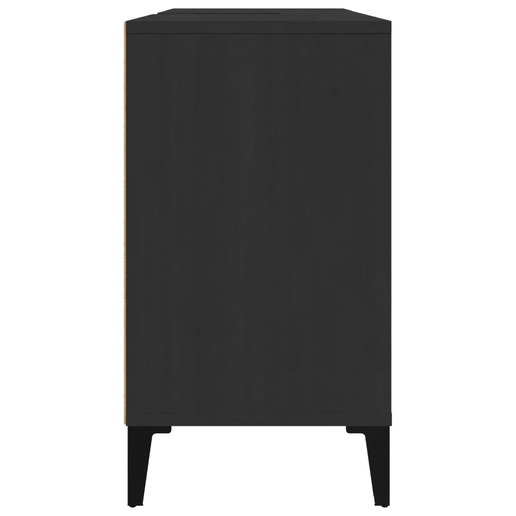 Mobile Lavabo Nero 80x33x60 cm in Legno Multistrato 821293
