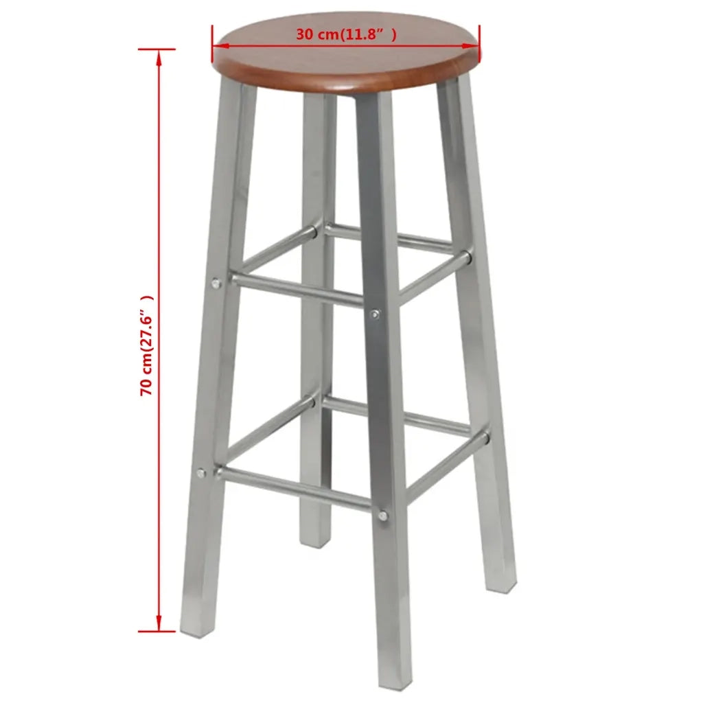 Set Sgabelli da Bar 2 pz in Metallo e Sedile in MDF  cod mxl 76906