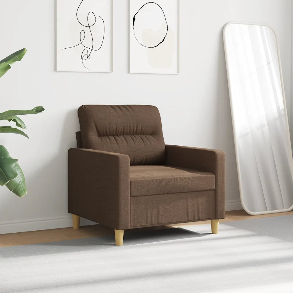 Poltrona-Divano Sedia-Poltroncina Marrone 60 cm in Tessuto 858742