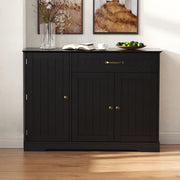 Credenza con 3 Ante e Cassetto ¨C MINIMAL ¨C Nero