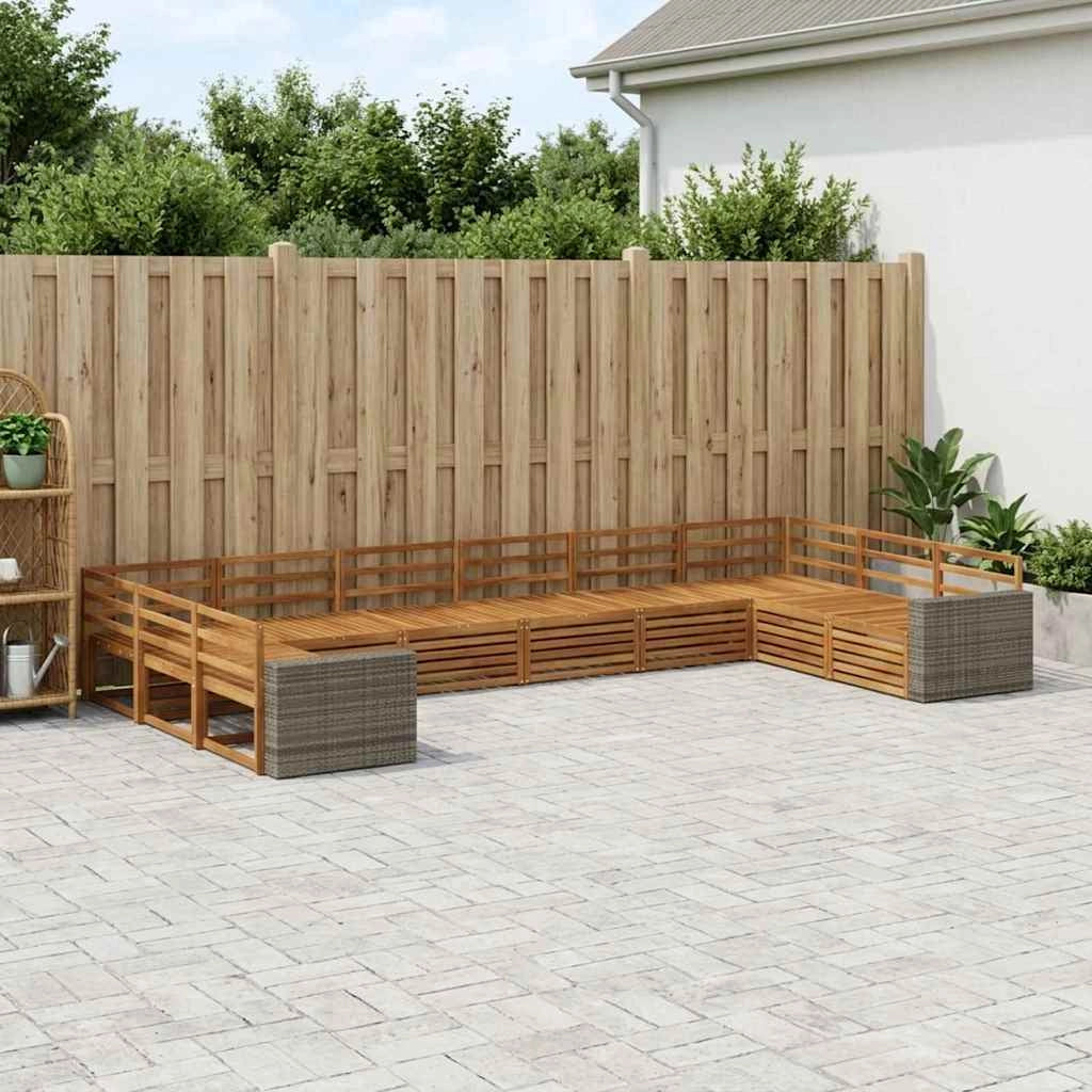 Set divani 10 pz Legno di Acacia Massello 3383907