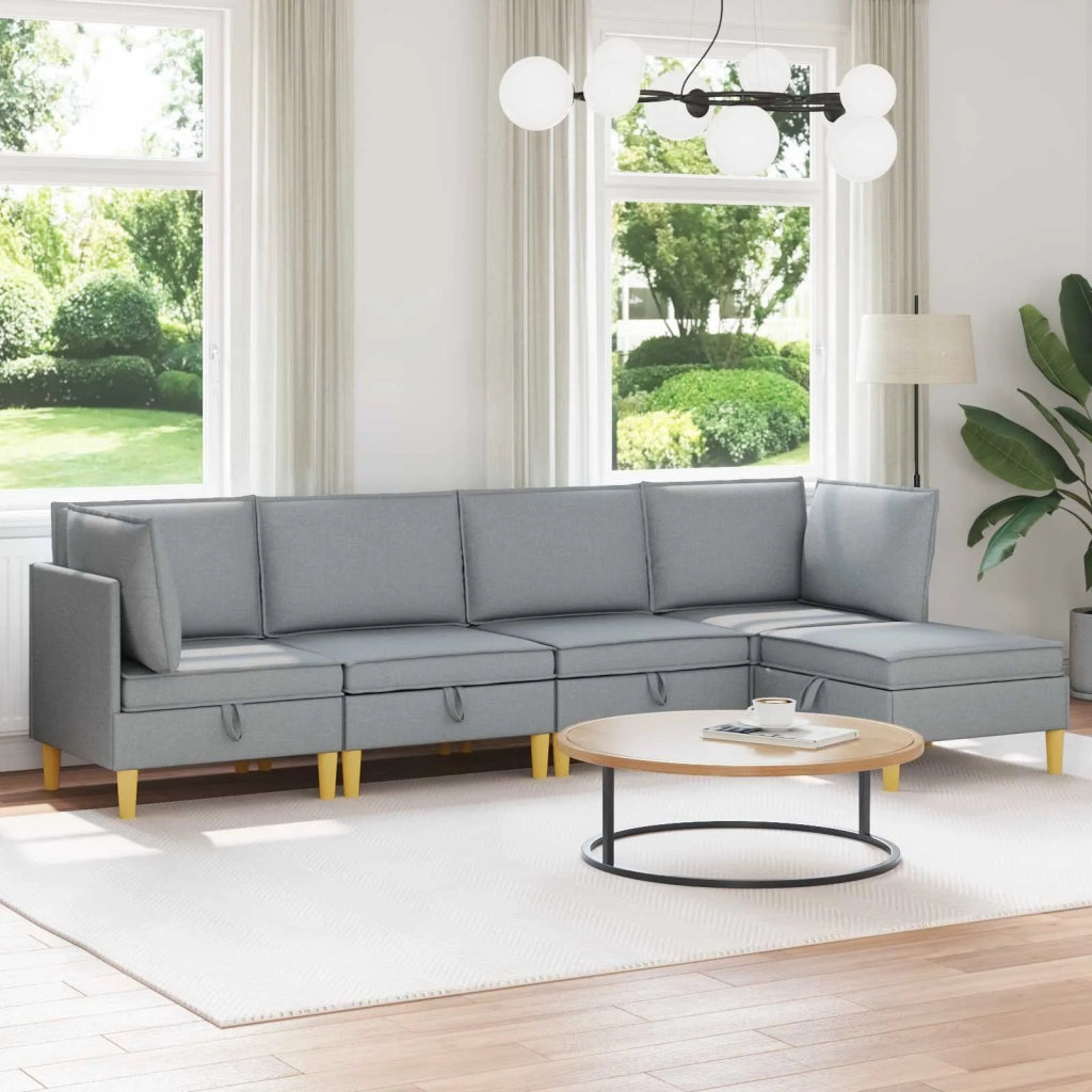 Set di divani modulari con spazio di archiviazione 5 pcs