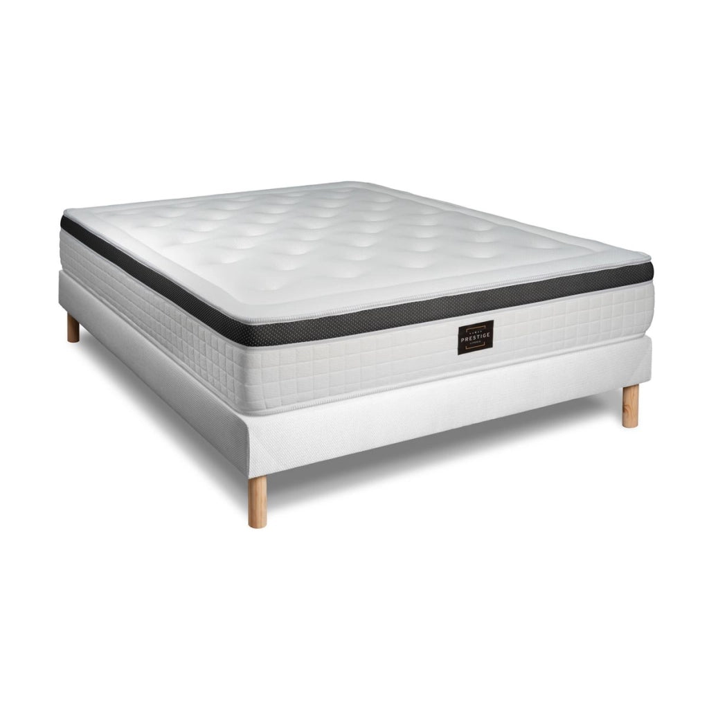 Pacchetto letto completo - Materasso 160x200cm + Box spring con doghe (kit) + 2 cuscini + Piumino - Privilège