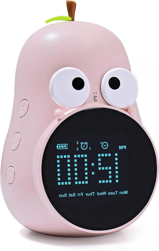 Alarme sveglia per bambini con funzione di allenamento del sonno, timer e ricarica USB - Rosa