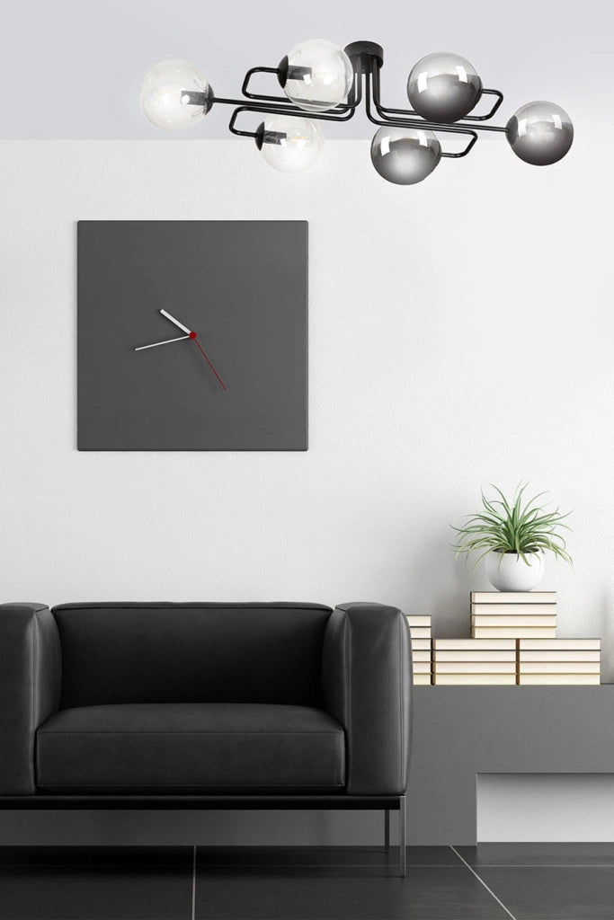 Lampadario Emibig Brendi 6xE14 nero vetro multicolor