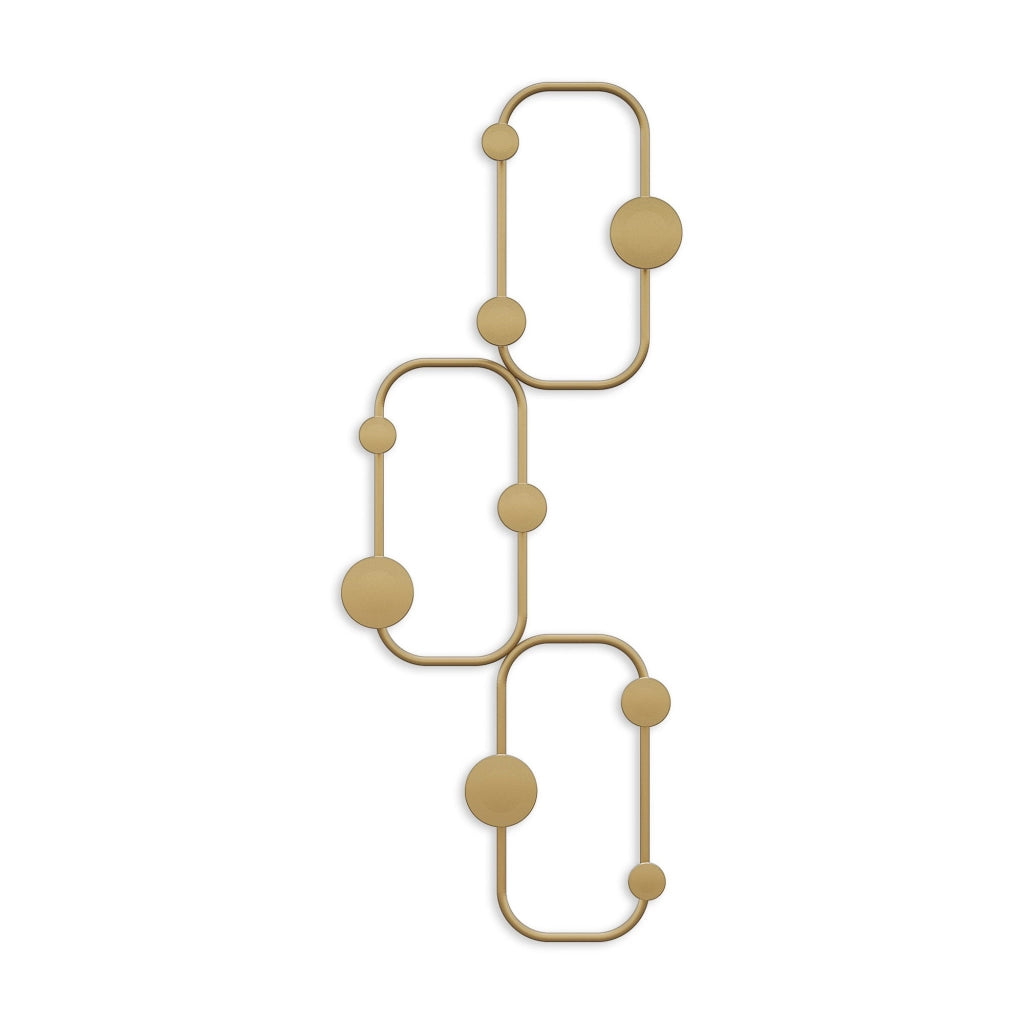 Gancio da parete in metallo "Lizzard" - 28 x 5 x 70 cm - Oro